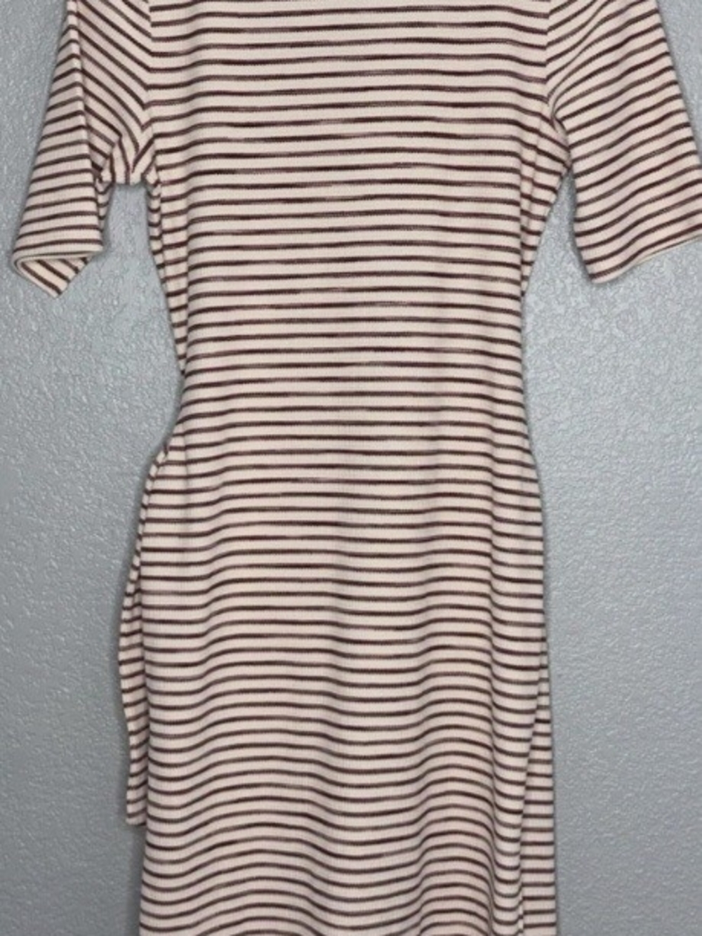 Express Pink Striped Tie-Waist Midi Dress - Picture 3 of 7